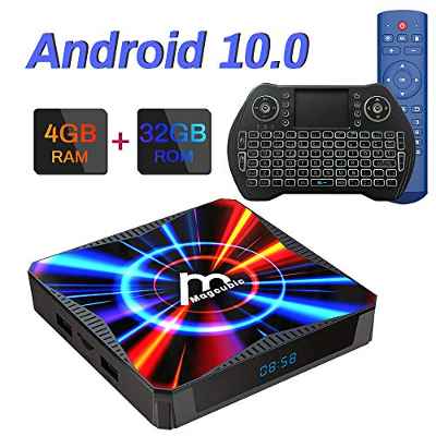 TV Box, Android 10.0 4GB Ram 32GB ROM Allwinner H616 Quad-Core Support Dual WiFi 4K 6K Ultra HD H.265 3D Smart TV Box with Keyboard