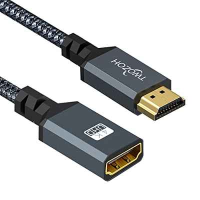 Twozoh Cable de extensión HDMI, cable HDMI macho a hembra, extensor HDMI trenzado de nylon, adaptador de cable HDMI 2.0 soporte 4K@60Hz 3D HDR (1.5M)