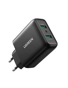 UGREEN 36W Cargador USB Quick Charge 3.0: Carga Rápida para Dos Dispositivos Simultáneamente