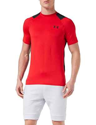 Under Armour Raid 2.0 Short Sleeve T-Shirt Camiseta, Hombre, Rojo/Negro (600), L