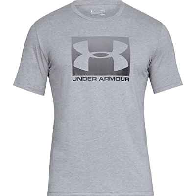 Under Armour UA Boxed Sportstyle Camiseta, Hombre, Gris (Steel Light Heather/Graphite/Black), L