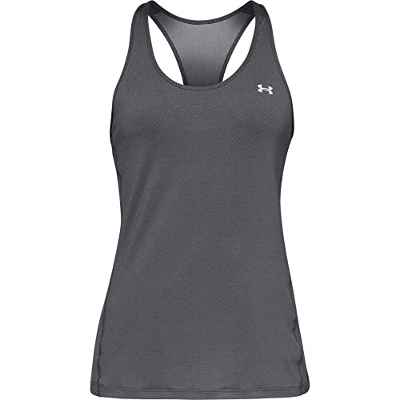 Under Armour UA Heatgear Racer, Camiseta sin Mangas Mujer, Pitch Gray Light Heather/Metallic Silver, M