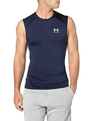 Under Armour UA HG Armour Comp SL Camiseta para Hombre, Azul (Midnight Navy/White), M