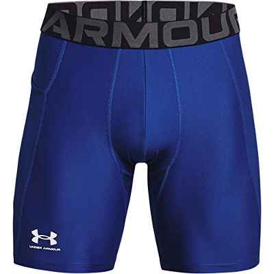 Under Armour UA HG Armour Shorts, Short de Hombre Hombre, Royal/White, L