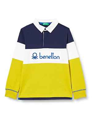 United Colors of Benetton Camiseta Polo M/L 3AR8C300H Manga Larga, Azul Oscuro 252, 122 para Niños