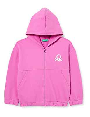 United Colors of Benetton Chaqueta con Gorra M/L 3GNSC500O Sudadera con Capucha De Manga Larga, Púrpura 0K9, EL para Niñas
