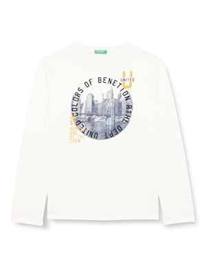 United Colors of Benetton M/L 3VR5C107S Camiseta DE Manga Larga, Blanco Crema 036, 150 para Niños