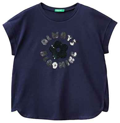 United Colors of Benetton T-Shirt 3096C10AQ Camiseta, BLU 252, XL para Niñas