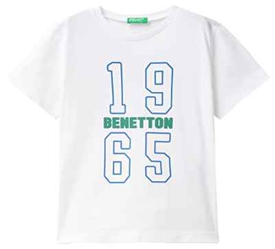 United Colors of Benetton T-Shirt 3i1xg107j Camiseta, Blanco Óptico 101, 3 años para Niños