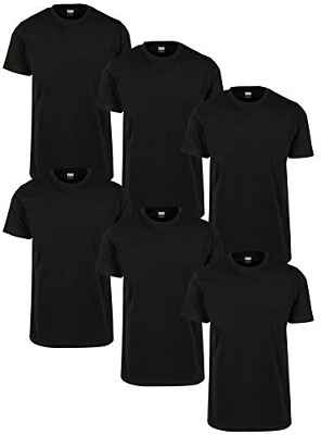 Urban Classics Basic Tee 6-Pack, Camiseta Hombre, Negro, 5XL