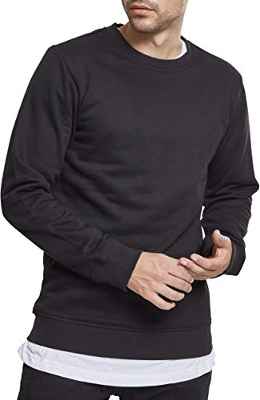 Urban Classics Basic Terry Crew Sudadera, Negro, M para Hombre