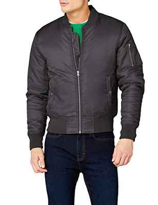 URBAN CLASSICS Chaqueta de Hombre cortavientos de invierno yotoño, tipo bomber de la vieja escuela, acolchada y muy ajustada, tallas S - 5XL