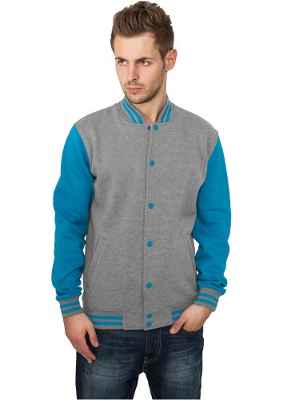 URBAN CLASSICS Chaqueta Oldschool College de Hombre, Beisbolera estilo Retro Perfecto para la Temporada Otoño-Invierno, Doble Color y Botones a Presión