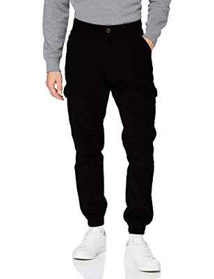 Urban Classics Corduroy Cargo-Pantalones de Running, Negro, XXL para Hombre