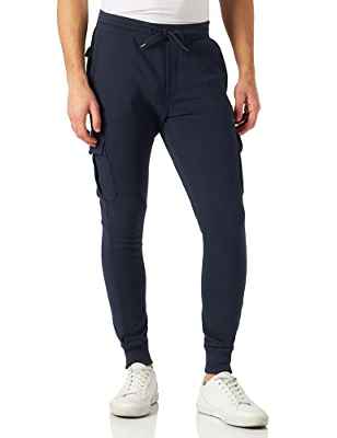 Urban Classics Fitted Cargo Sweatpants, Pantaln Hombre, Azul (midnightnavy), XL