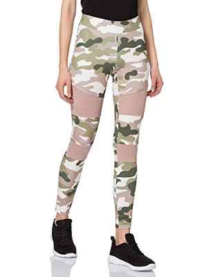 Urban Classics Ladies Camo Tech Mesh Leggings, Leggings, Mujer, Rosa (Dusk Rose Camo), M