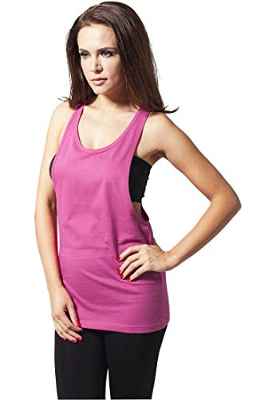 Urban Classics Ladies Loose Tanktop - Camiseta de deporte Mujer, Rosa (Fuchsia), Large (Talla del fabricante: Large)
