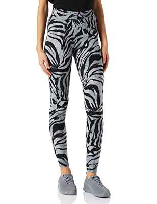 Urban Classics Ladies Soft AOP Leggings, Leggings, Mujer, Multicolore (Black Zebra), 4XL