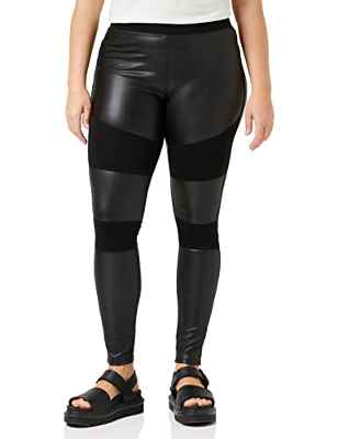 Urban Classics Leggings Ladies Fake Leather Tech Yoga-Hose, Negro (Black 00007), 44 (Talla del Fabricante: X-Large) para Mujer