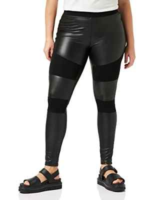 Urban Classics Leggings Ladies Fake Leather Tech Yoga-Hose, Negro (Black 00007), 5XL para Mujer