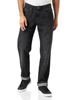 Urban Classics Loose Fit Jeans, Pantalones, Hombre, Negro (Real Black Washed), 32W / 32L