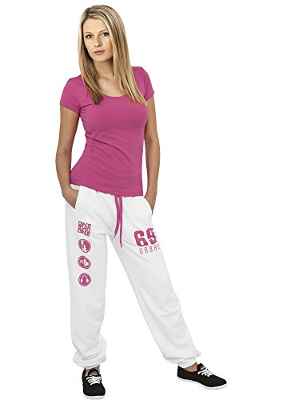 Urban Dance Pantalones de Dance para Correr Deportivos, Blanco (Blanco/Rosa 234), XS para Mujer