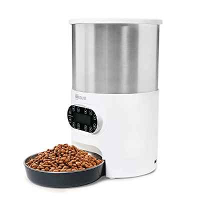 U.S. Solid Alimentador automático de Acero Inoxidable para Gatos y Mascotas, alimentador de Perro, dispensador de Alimentos (Cuencos Individuales)