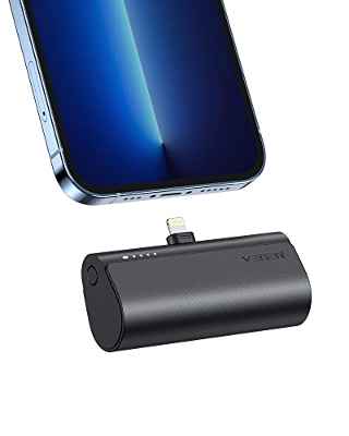 VEGER Mini Power Bank 5000mAh Batería Externa Cargador Portátil Carga Rápida 20W Compatible con iPhone 13/12/11/XR/X/8/7/6/Plus, etc. (Negro)