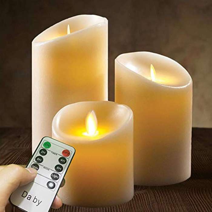 Velas LED con 3 Llamas parpadeantes (10 cm, 12,8 cm, 15,2 cm)