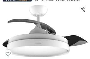 Ventilador de Techo con Aspas Retráctites y Lámpara EnergySilence Aero 4280 Invisible White. 40 W, Diámetro 42" (106cm)
