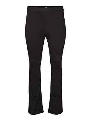 Vero Moda Vmkamma NW Flared Jersey Pant Curve Noos Pantalones, Schwarz, 50W x 32L para Mujer