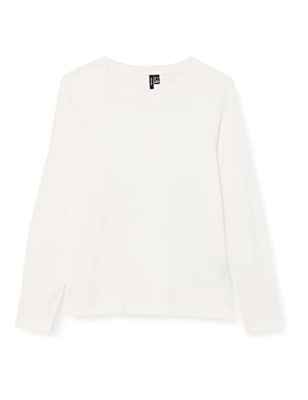Vero Moda Vmpaula L/S T-Shirt Noos Camiseta, Blanco Nieve, M para Mujer