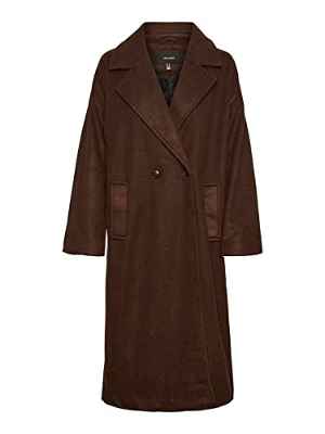 Vero Moda Vmspencer Long Coat Noos Abrigo, marrón (Coffee Bean), M para Mujer