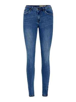 VERO MODA Vmtanya Mr S Piping Jeans Vi349 Noos Vaqueros skinny, Azul (Medium Blue Denim Medium Blue Denim), M / 34L