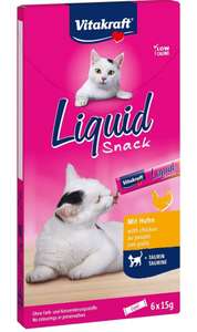 Vitakraft Snack Liquido para Gatos con Pollo y Taurina, 15 g (Paquete de 6)