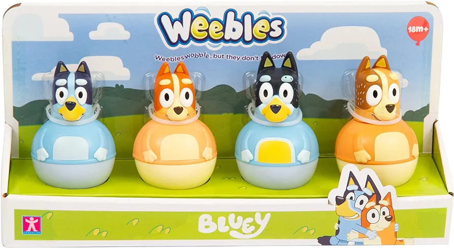 Weebles - Bluey 4 Pack, muñecos de la serie infantil