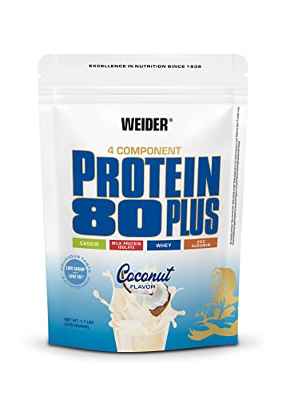 WEIDER Protein 80 Plus Multi-Component Protein Shake Powder, Coco Casein & Whey, Low Carb, 500g