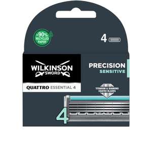 Wilkinson Sword - Pack 4 Cargadores Quattro Titanium Precision Sensitive