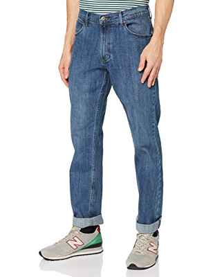 Wrangler Authentic Regular Jeans, Blue Mid Stone, 36W/32L para Hombre