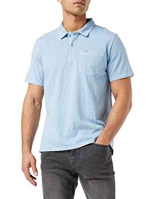 Wrangler Overdye-Polo Camiseta, Azul cerúleo, L para Hombre