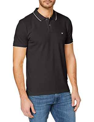 Wrangler Pique Camisa Polo, Negro (Black 100), XXX-Large para Hombre