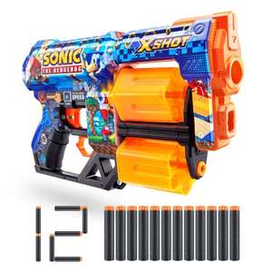 X-Shot Skins Dread, Sonic The Hedgehog, Lanzador de Dardos de Espuma (12 Dardos)