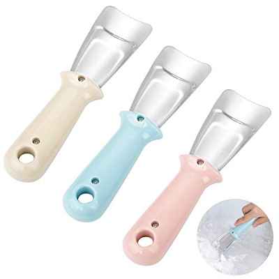 Yangfei 3pcs Raspador de Hielo para Cocina Congelador Pala, Pala para Refrigerador, Rascadores de Hielo para Refrigerador Nevera, Pala Acero Inoxidable Utiliza para Descongelar (Azul, rosa, beige)